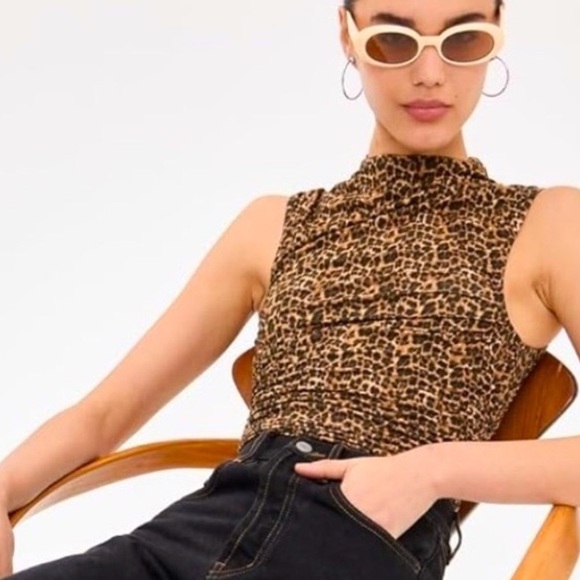 Miaou Cam Top in Leopard Print, NWT - Picture 1 of 16